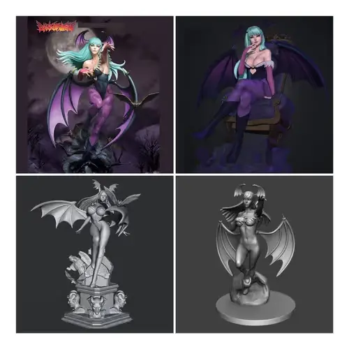 Darkstalkers Morrigan X4 Archivos Stl Para  Impresión 3d
