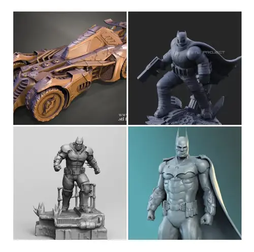 Dc Batman 01 X 4 Modelos Archivos Stl Impresión 3d