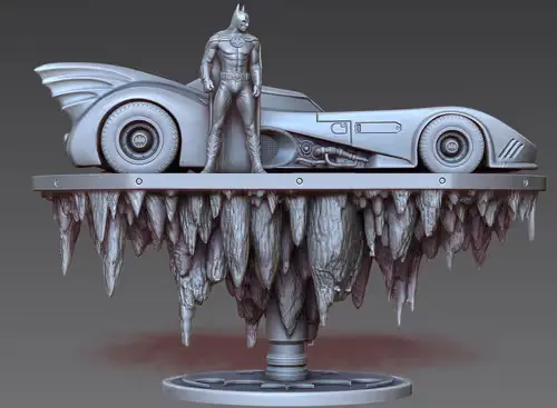 Dc Batmobile Diorama - Hex3d Stl Obj Para Impresión 3d