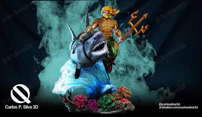 Dc Comics Aquaman Shark Archivo Stl Obj Para Impresion 3D