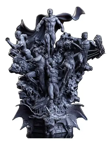 Dc Liga De La Justicia Diorama Archivo Stl Para Impresión 3d