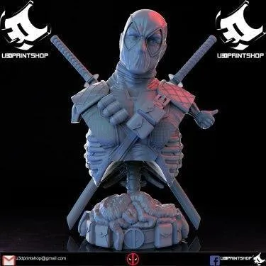 Deadpool Bust V2 Archivo STL Impresión 3D