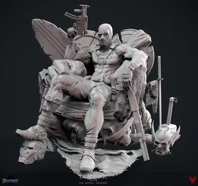 Deadpool Mata Universo Marvel Archivo Stl Para Impresion 3D