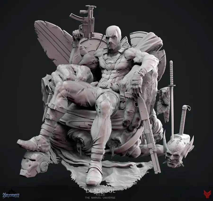 Deadpool Mata Universo Marvel Archivo Stl Para Impresion 3D