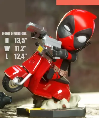 Deadpool Vespa Chibi 3dxm Archivos Stl Para Impresión 3d