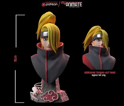 Deidara Busto Naruto Archivo Stl Para Impresion 3D