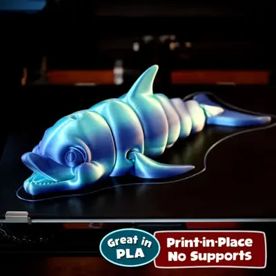 Delfín Articulado Flexif Archivos Stl Para Impresión 3d
