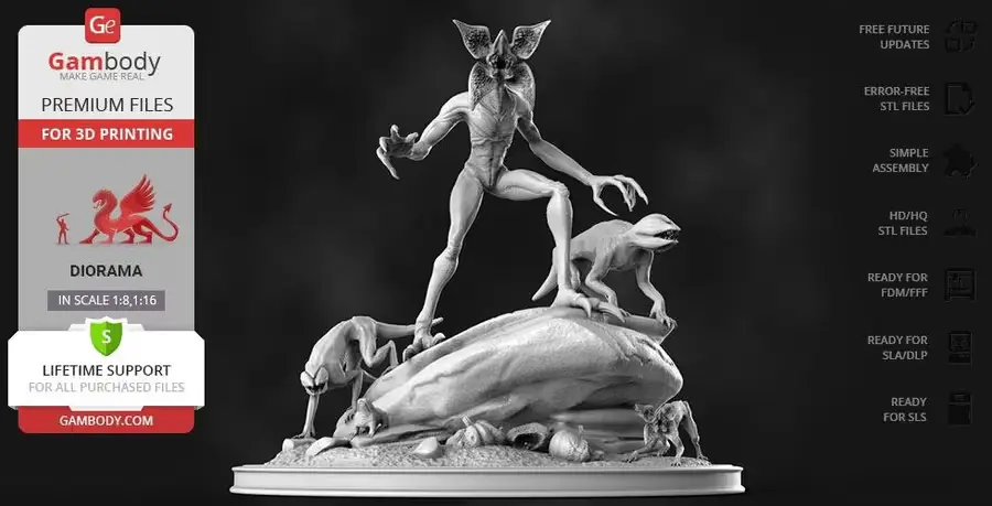 Demogorgon Monstruo Archivo STL OBJ para Impresion 3D
