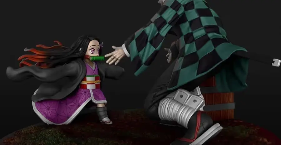 Demon Slayer Tanjiro Nesuko Archivo Stl Para Impresion 3D
