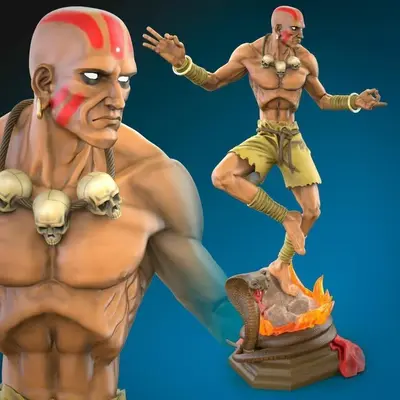 Dhalsim Street Fighters Archivo STL OBJ para Impresion 3D