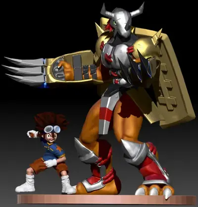 Digimon Tai And Wargreymon Stl/obj Para Impresión 3d
