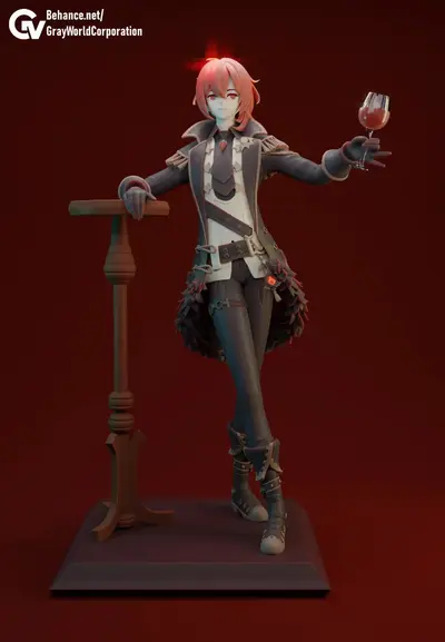 Diluc Genshin Impact Archivo Stl Obj Para Impresion 3D