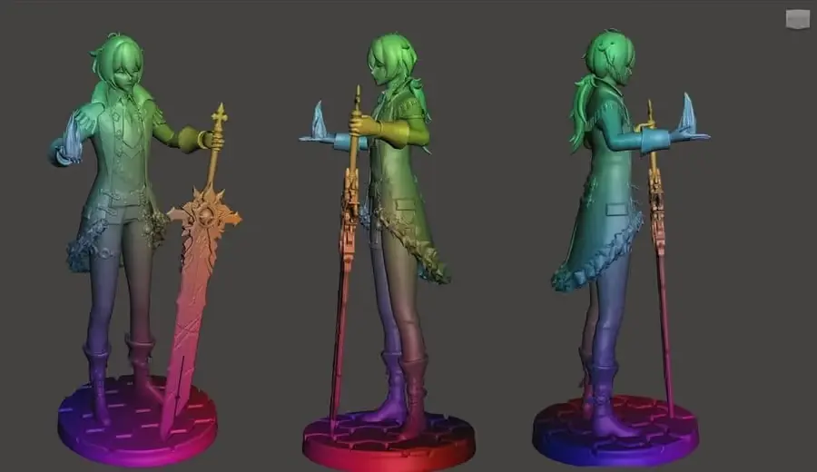 Diluc Genshin Jilly Beene Archivo Stl Para Impresion 3D