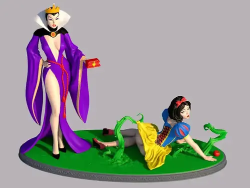 Disney Blancanieves Y Reina Stl/obj Para Impresión 3d
