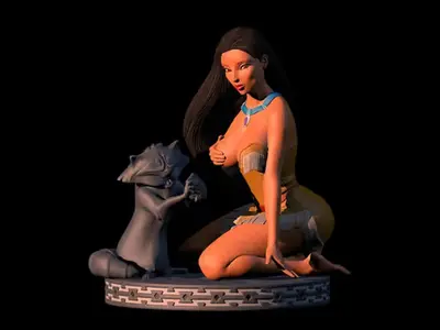 Disney Pocahontas Onicron Stl Obj Impresión 3d