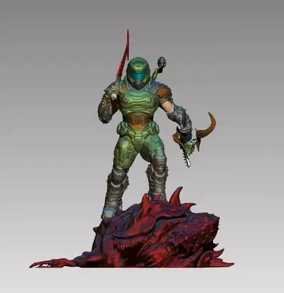 Doom Guy Ni Archivo Stl Para Impresión 3d