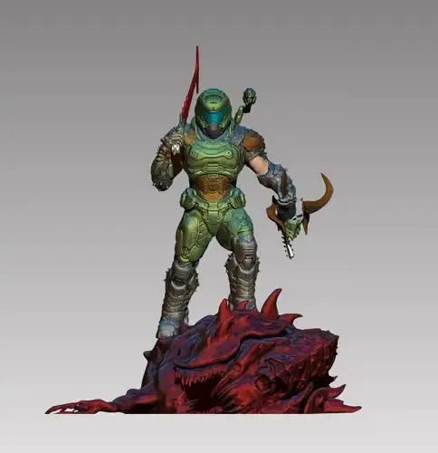 Doom Guy Ni Archivo Stl Para Impresión 3d