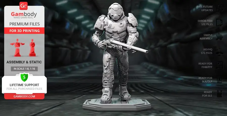 Doom Slayer Archivo Stl Obj Para Impresion 3D
