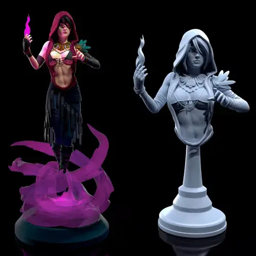 Dragon Age Morrigan + Busto Archivo Stl Para Impresión 3d