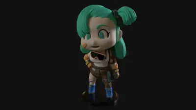 Dragon Ball Bulma Chibi Archivos Stl Para Impresión 3d