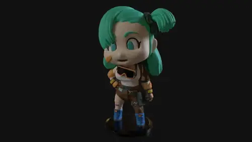 Dragon Ball Bulma Chibi Archivos Stl Para Impresión 3d