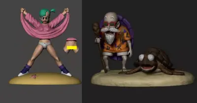 Dragon Ball Bulma Flash Roshi Archivo Stl Para Impresión 3d