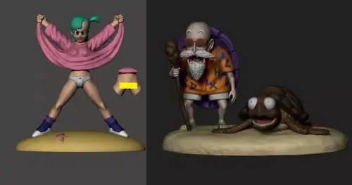 Dragon Ball Bulma Flash Roshi Archivo Stl Para Impresión 3d