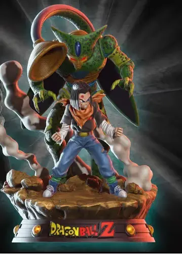 Dragon Ball Cell Vs C17 Dio Archivo Stl Para Impresión 3d