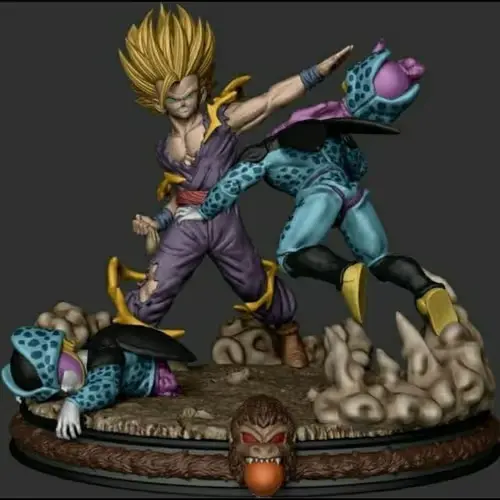 Dragon Ball Gohan Vs Cell Jr Archivo Stl Para Impresión 3d