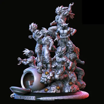 Dragon Ball Goku All Diorama Stl/obj Para Impresión 3d