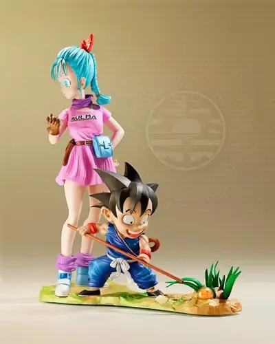 Dragon Ball Goku & Bulma Lf-av Archivo Stl Para Impresión 3d