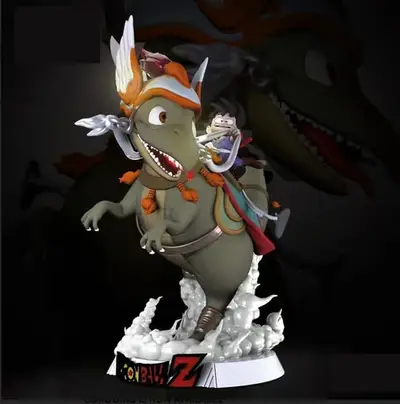 Dragon Ball  Goku & Dinosaur S Archivo Stl Para Impresión 3d