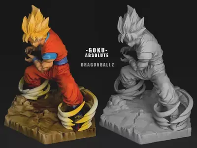 Dragon Ball Goku Ss Absolute Stl Obj Impresión 3d