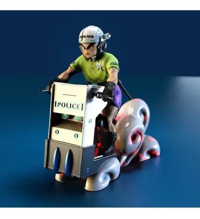 Dragon Ball Krilin Police Race Archivo Stl Obj Impresión 3d