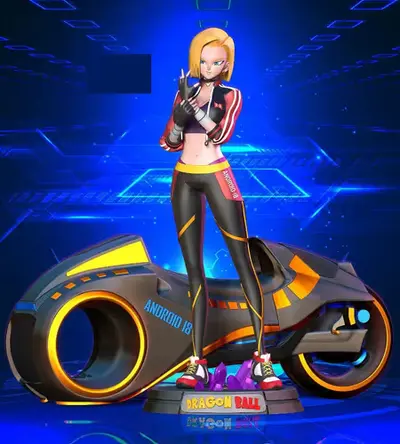 Dragon Ball Racer Android 18 N Archivo Obj Para Impresión 3d