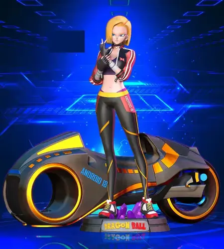 Dragon Ball Racer Android 18 N Archivo Obj Para Impresión 3d
