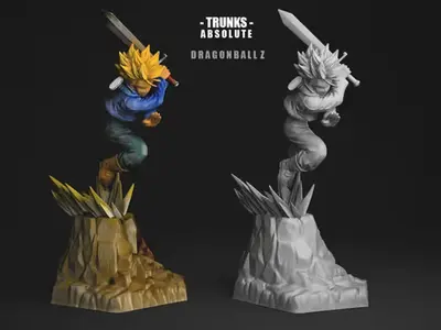 Dragon Ball Trunks Ss Absolute Stl Obj Impresión 3d