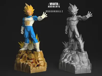Dragon Ball Vegeta Ss Absolute Stl Obj Impresión 3d