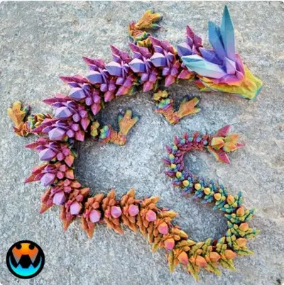 Dragon Cristal Archivo Stl Obj Para Impresion 3D