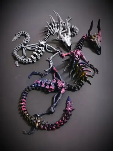 Dragon De Huesos Articulado Archivos Stl Para Impresión 3d