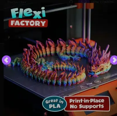 Dragón Imperial Flexible Archivo Stl Obj Para Impresion 3D