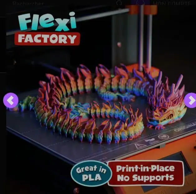 Dragón Imperial Flexible Archivo Stl Obj Para Impresion 3D