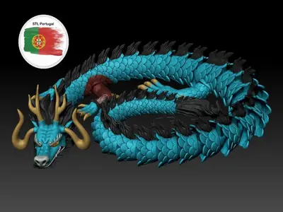 Dragon Kaido One Piece Archivo STL OBJ para Impresion 3D
