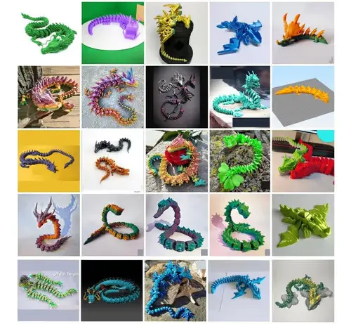 Dragones Articulados Pack X 25 Archivo Stl Para Impresión 3d