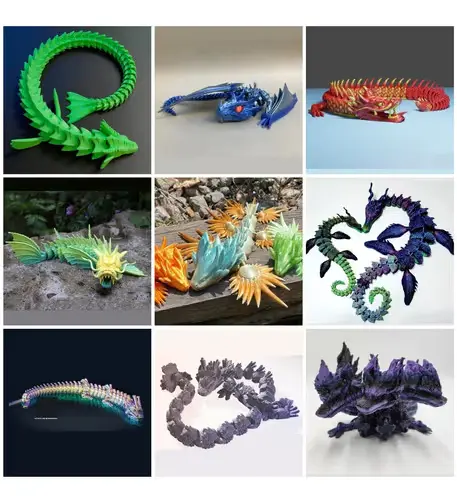 Dragones Articulados X9 Archivos Stl Para Impresión 3d