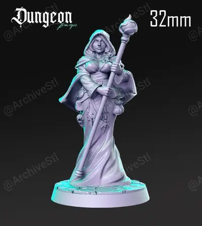 Dungeon Pin Ups Wizard Archivo Stl Obj Para Impresion 3D