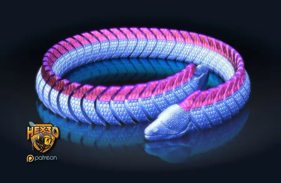 Eddie La Anguila Archivo Stl Obj Para Impresion 3D