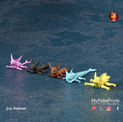 Eeve Evoluciones Archivo Stl Obj Para Impresion 3D