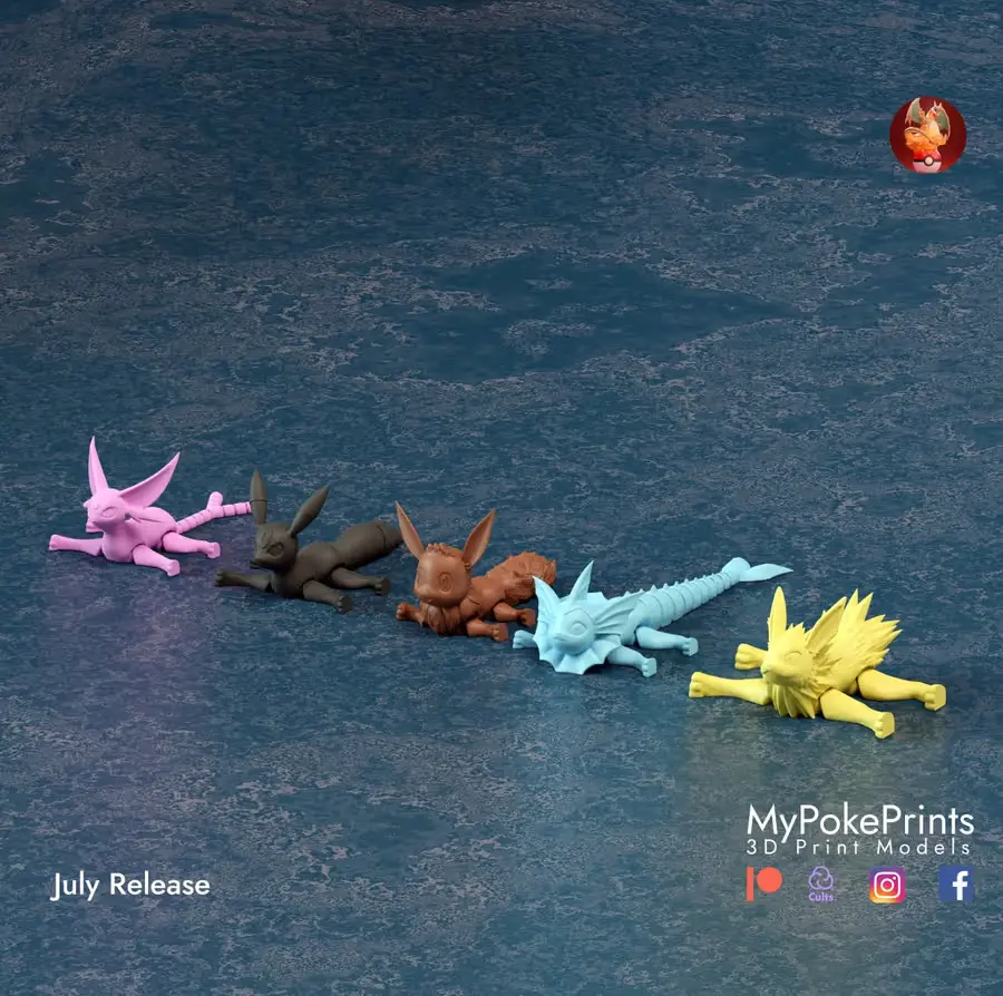 Eeve Evoluciones Archivo Stl Obj Para Impresion 3D