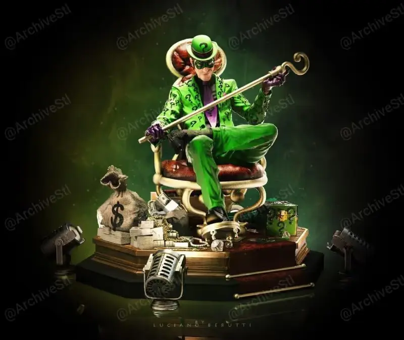 El Acertijo Diorama Batman Archivo STL OBJ para Impresion 3D